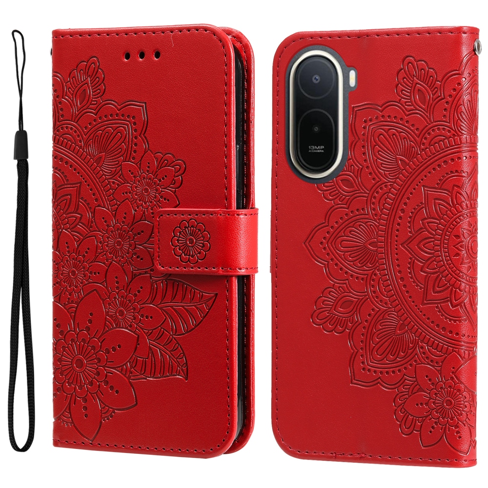 Mandala knížkové pouzdro na Xiaomi Redmi A7 Pro - červené