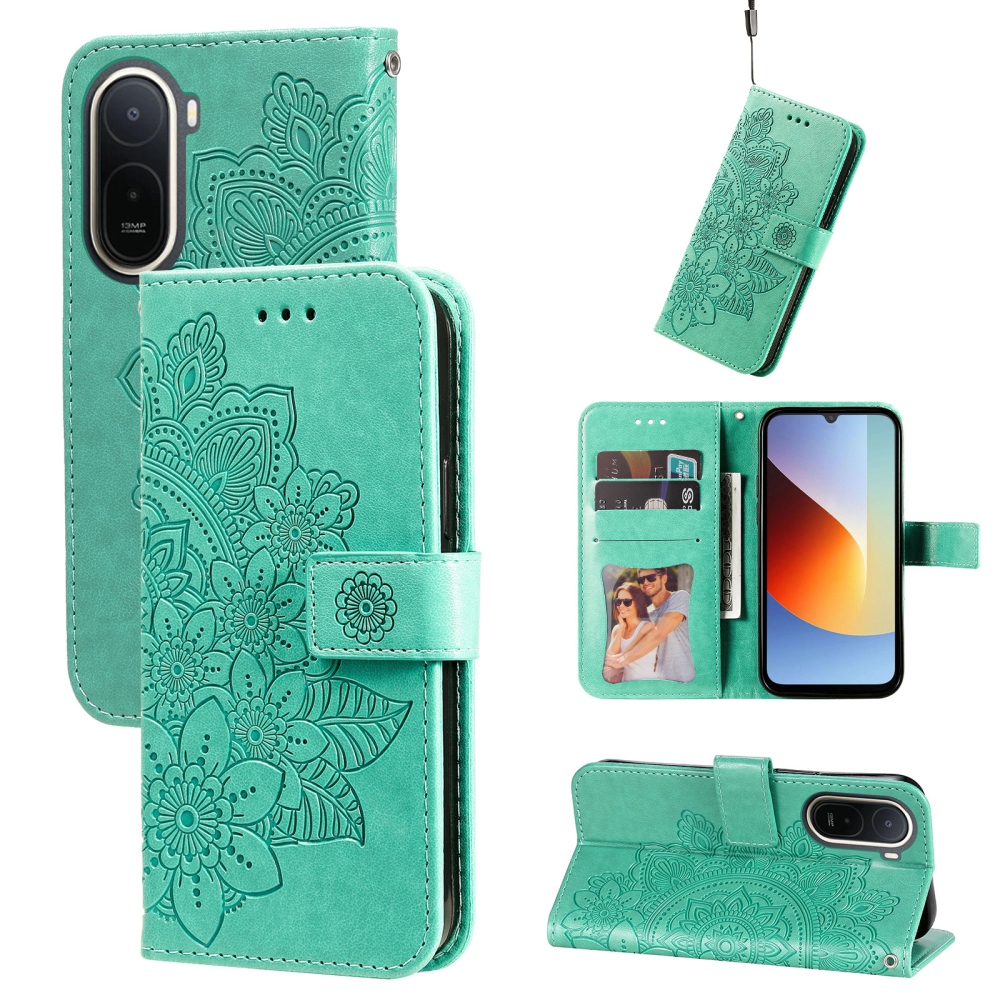Mandala knížkové pouzdro na Xiaomi Redmi A7 Pro - modrozelené