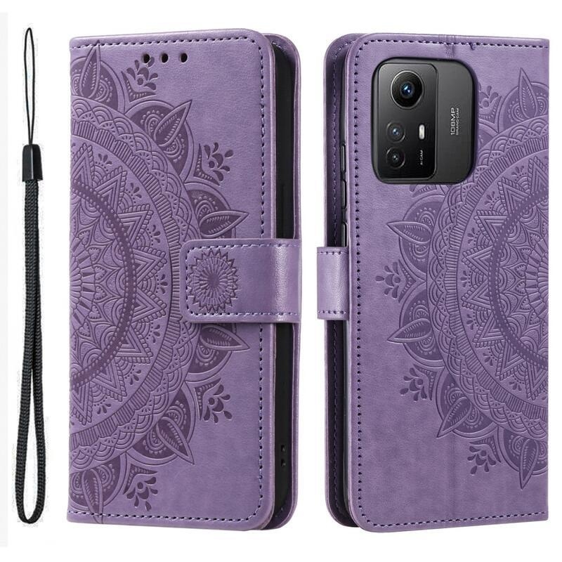Mandala knížkové pouzdro na Xiaomi Redmi Note 12S - fialové