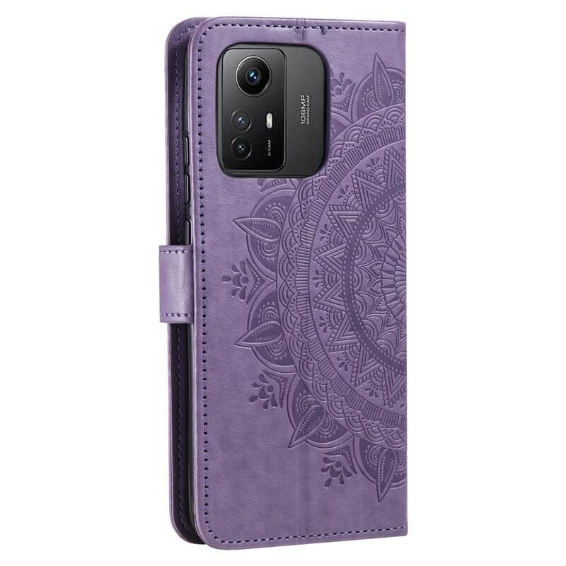 Mandala knížkové pouzdro na Xiaomi Redmi Note 12S - fialové