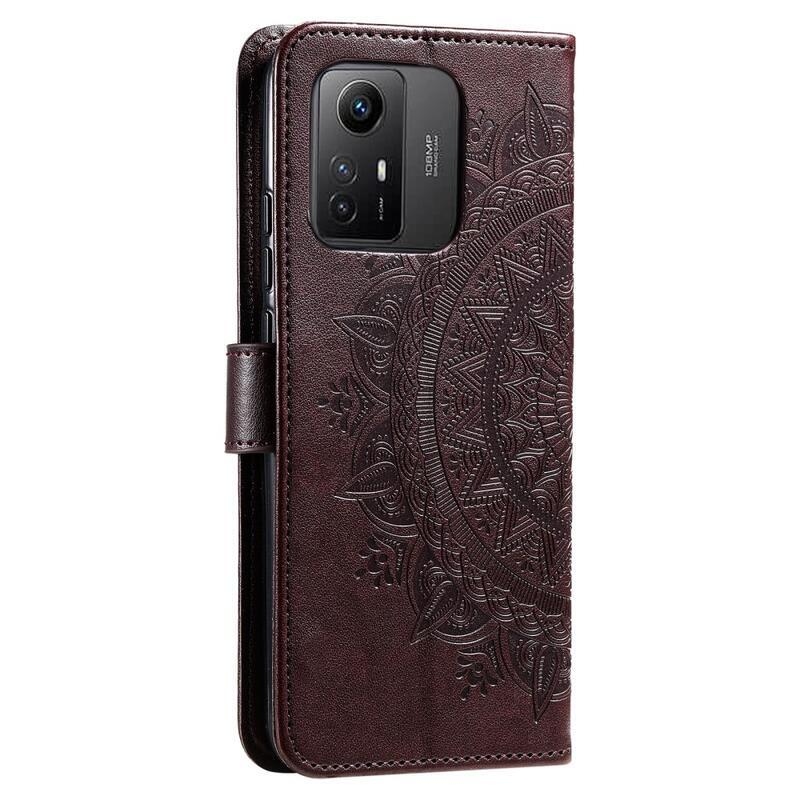 Mandala knížkové pouzdro na Xiaomi Redmi Note 12S - hnědé