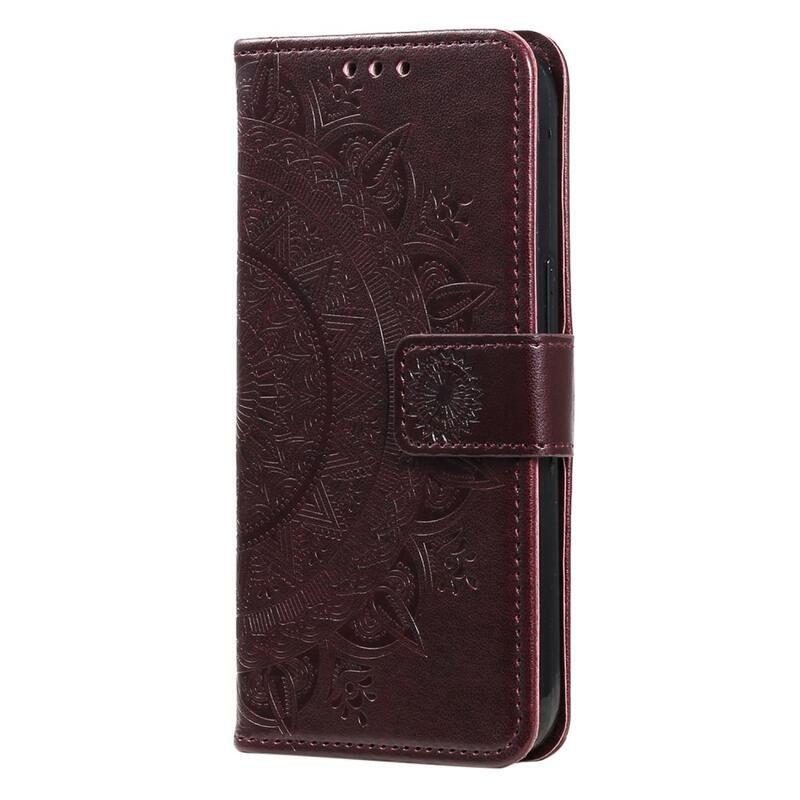 Mandala knížkové pouzdro na Xiaomi Redmi Note 12S - hnědé