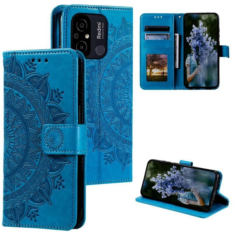 Mandala knížkové pouzdro na Xiaomi Redmi Note 12S - modré