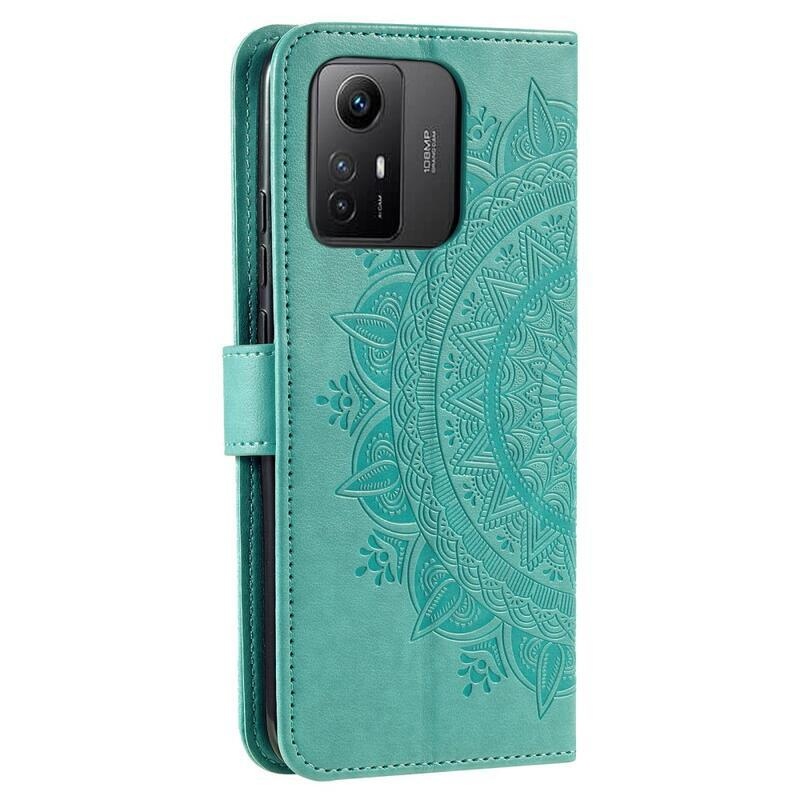 Mandala knížkové pouzdro na Xiaomi Redmi Note 12S - modrozelené