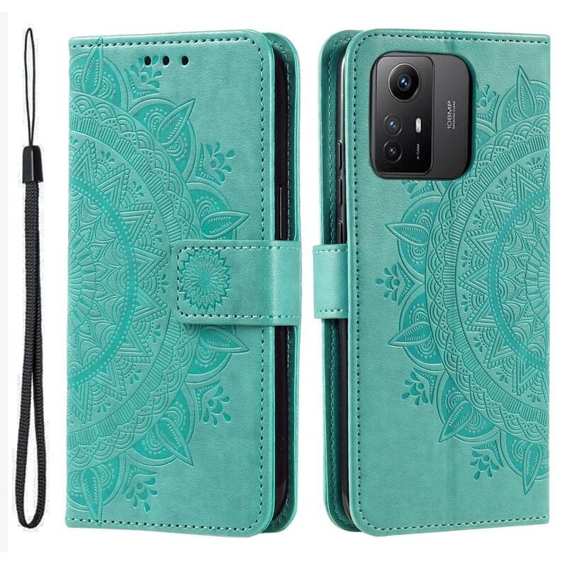 Mandala knížkové pouzdro na Xiaomi Redmi Note 12S - modrozelené