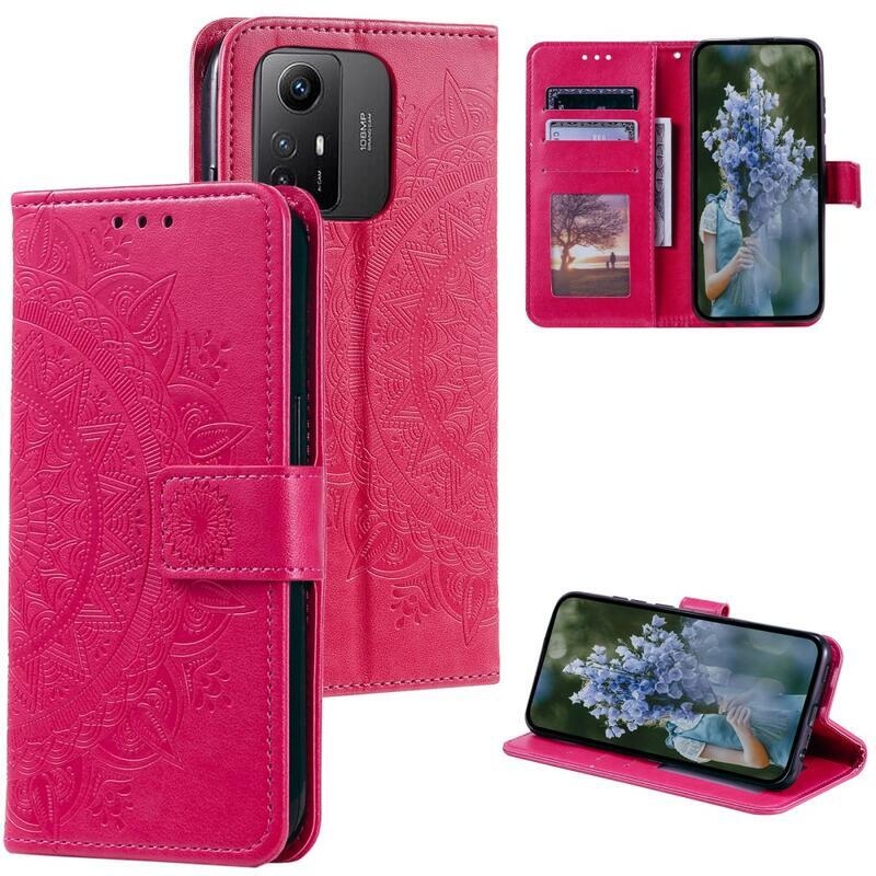 Mandala knížkové pouzdro na Xiaomi Redmi Note 12S - rose
