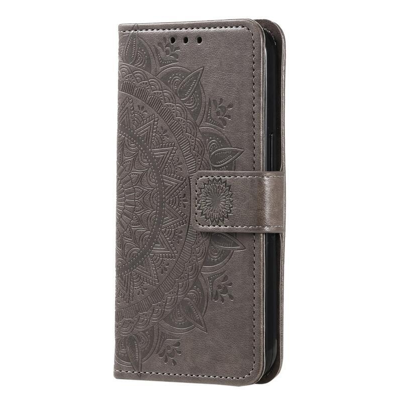 Mandala knížkové pouzdro na Xiaomi Redmi Note 12S - šedé