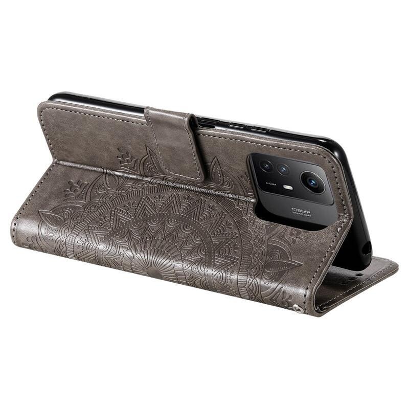 Mandala knížkové pouzdro na Xiaomi Redmi Note 12S - šedé