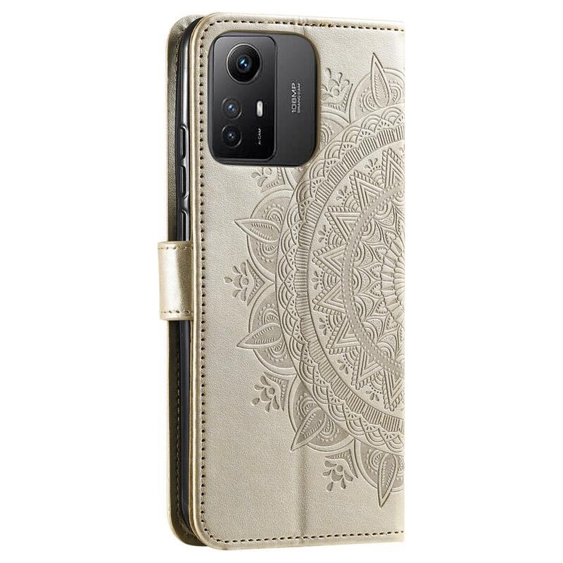 Mandala knížkové pouzdro na Xiaomi Redmi Note 12S - zlaté