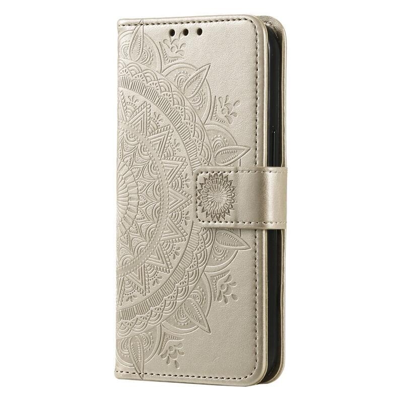 Mandala knížkové pouzdro na Xiaomi Redmi Note 12S - zlaté