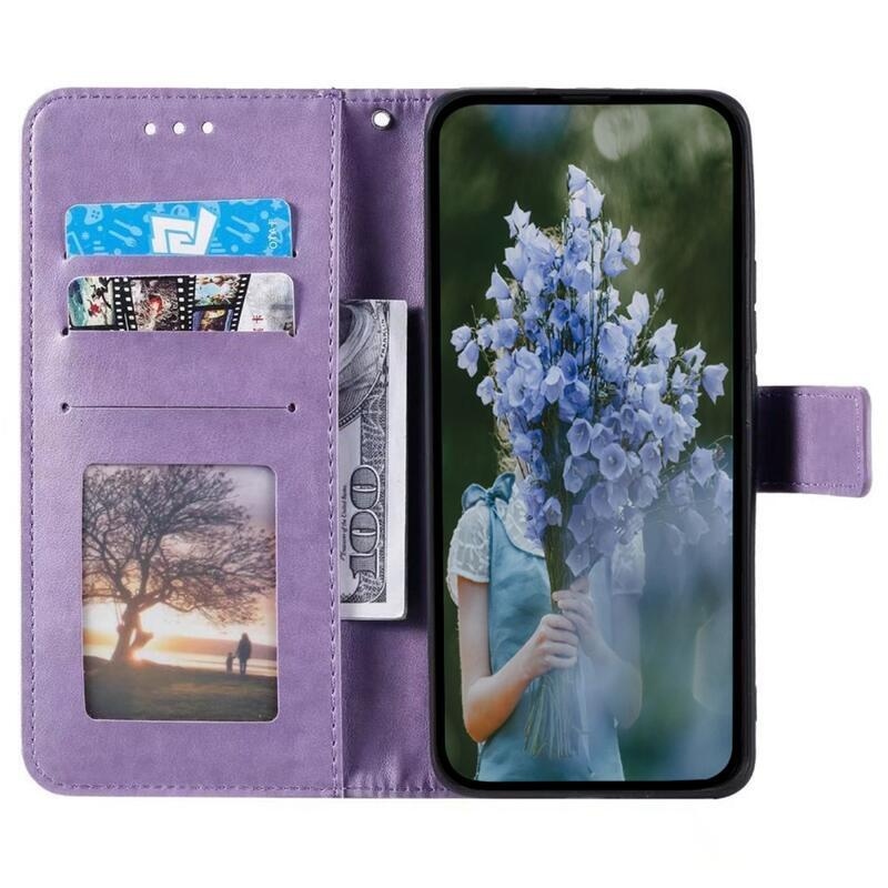 Mandala peněženkové pouzdro na mobil Nokia C21 Plus - fialové