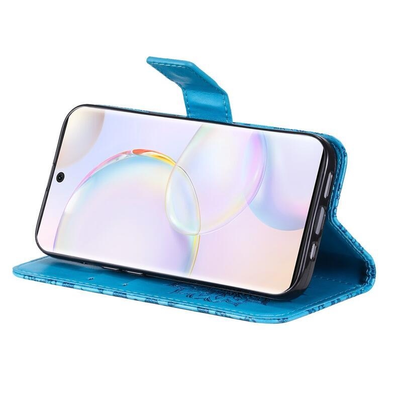 Mandala PU kožené peněženkové pouzdro na mobil Huawei Nova 9/Honor 50 - modré