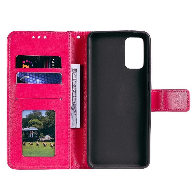 Mandala PU kožené peněženkové pouzdro na mobil Samsung Galaxy A02s (164.2x75.9x9.1mm) - červené