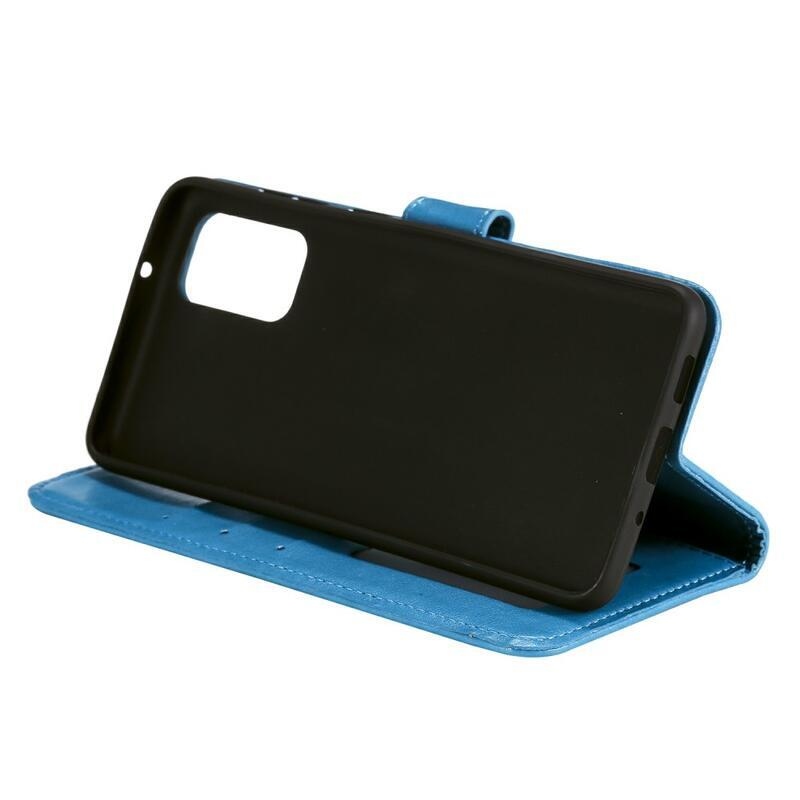 Mandala PU kožené peněženkové pouzdro na mobil Samsung Galaxy A02s (164.2x75.9x9.1mm) - modré