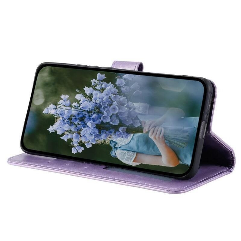 Mandala PU kožené peněženkové pouzdro na mobil Samsung Galaxy M13 4G - fialové