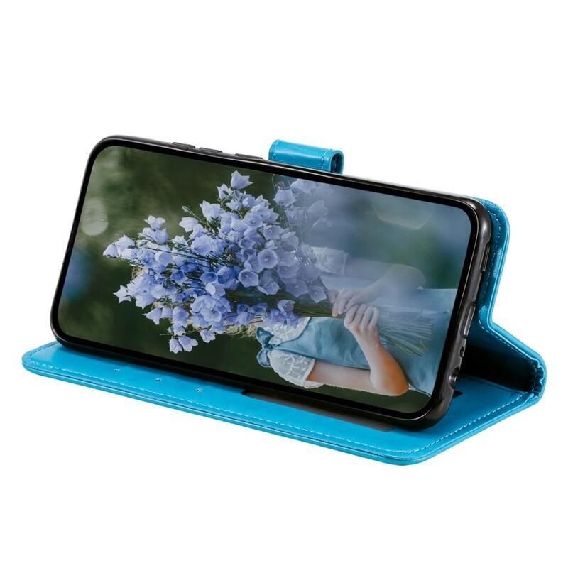 Mandala PU kožené peněženkové pouzdro na mobil Samsung Galaxy M13 4G - modré
