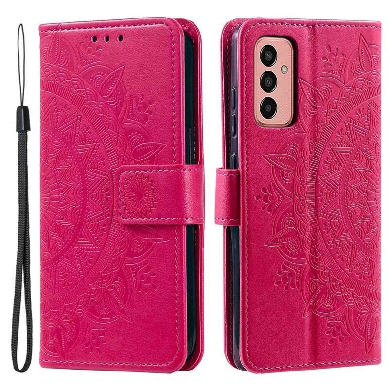 Mandala PU kožené peněženkové pouzdro na mobil Samsung Galaxy M13 4G - rose