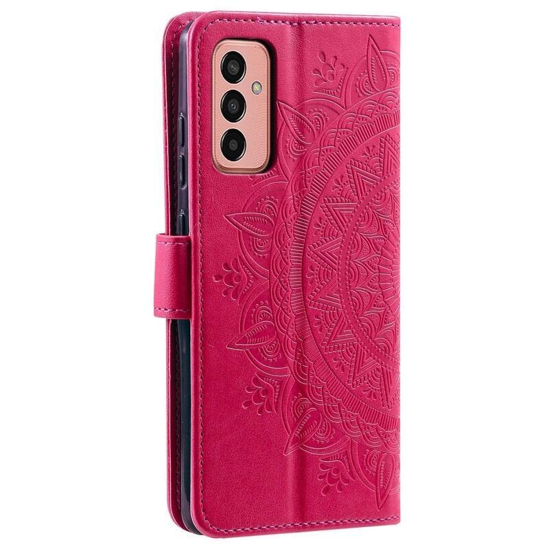 Mandala PU kožené peněženkové pouzdro na mobil Samsung Galaxy M13 4G - rose
