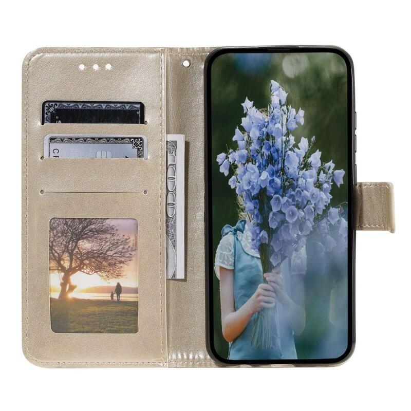 Mandala PU kožené peněženkové pouzdro na mobil Samsung Galaxy M13 4G - zlaté