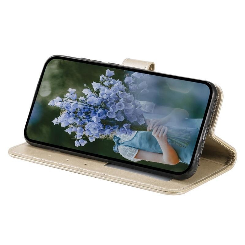 Mandala PU kožené peněženkové pouzdro na mobil Samsung Galaxy M13 4G - zlaté