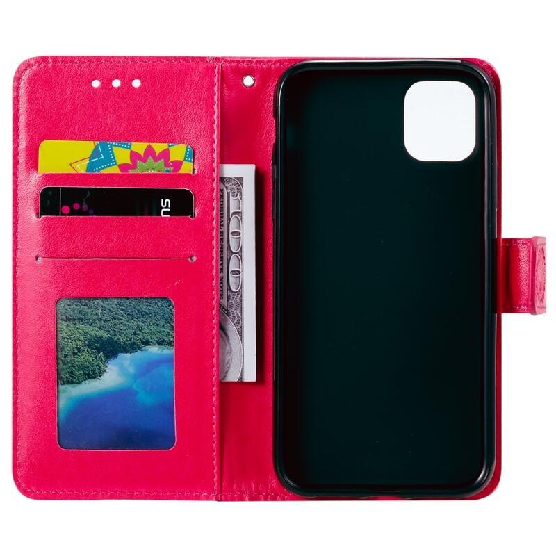 Mandala PU kožené peněženkové pouzdro na mobil Xiaomi Mi 11 - červené