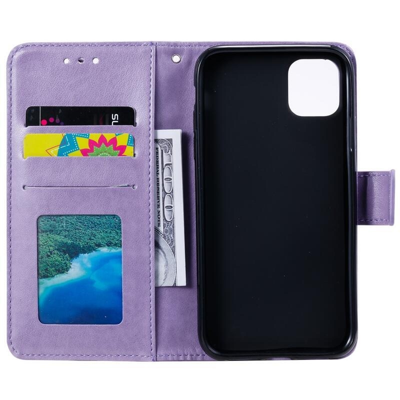 Mandala PU kožené peněženkové pouzdro na mobil Xiaomi Mi 11 - fialové