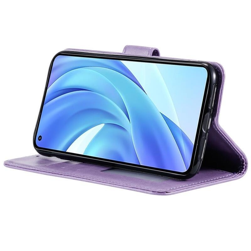 Mandala PU kožené peněženkové pouzdro na mobil Xiaomi Mi 11 Lite 4G/5G/11 Lite 5G NE - fialové