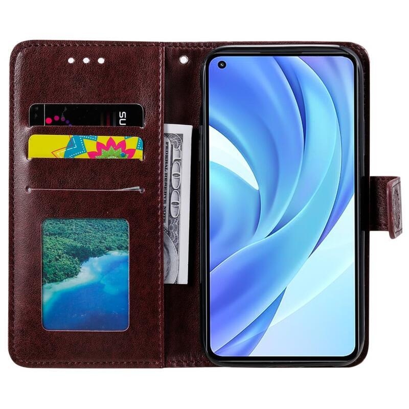 Mandala PU kožené peněženkové pouzdro na mobil Xiaomi Mi 11 Lite 4G/5G/11 Lite 5G NE - hnědé