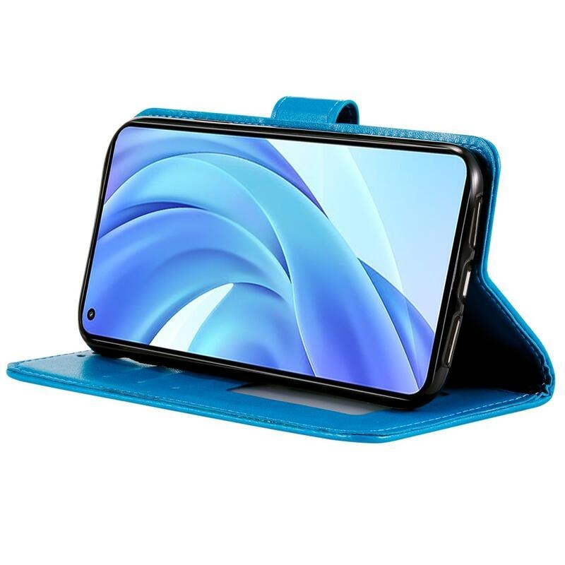 Mandala PU kožené peněženkové pouzdro na mobil Xiaomi Mi 11 Lite 4G/5G/11 Lite 5G NE - modré