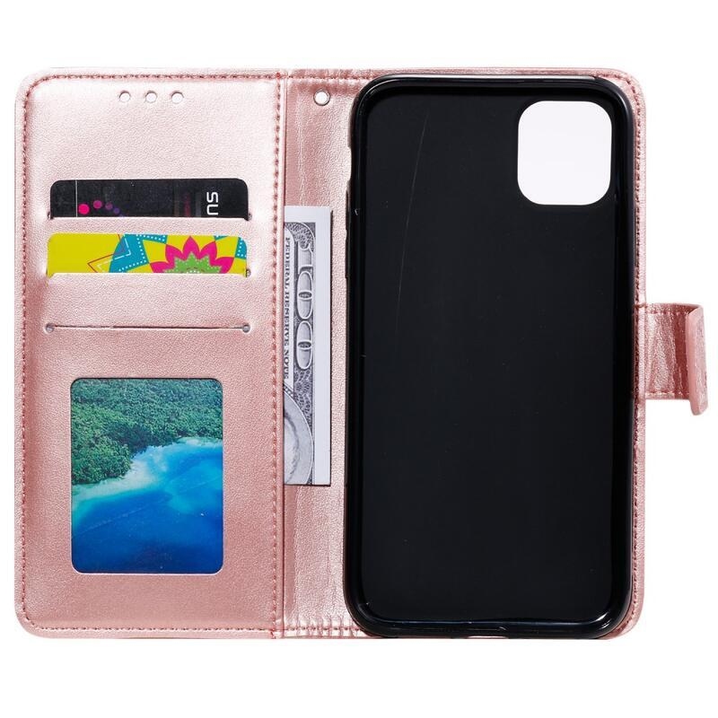 Mandala PU kožené peněženkové pouzdro na mobil Xiaomi Mi 11 - růžovozlaté