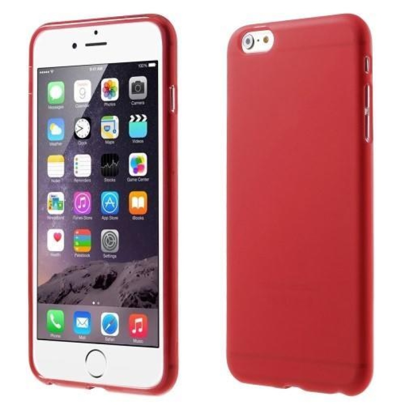 Matný gelový obal na iPhone 6s Plus a 6 Plus - červený