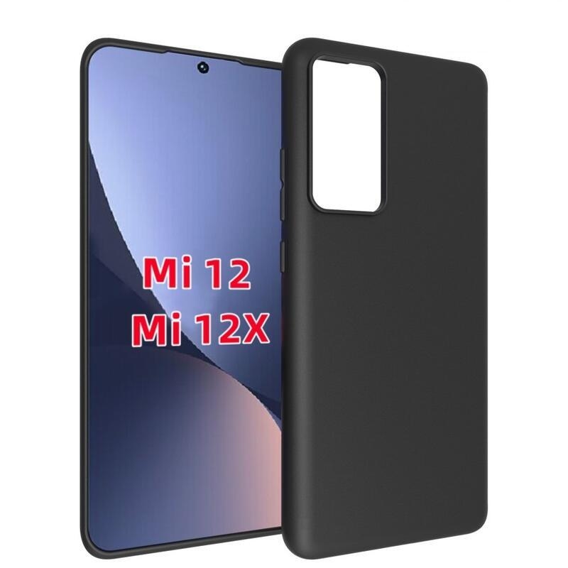 Matný gelový obal na mobilní telefon Xiaomi 12/12X - černý