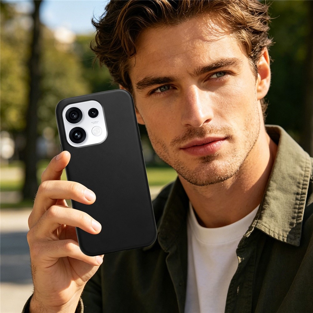 Matný gelový obal na Oppo Reno 16 Pro 5G/Oppo Reno 16 5G - černý