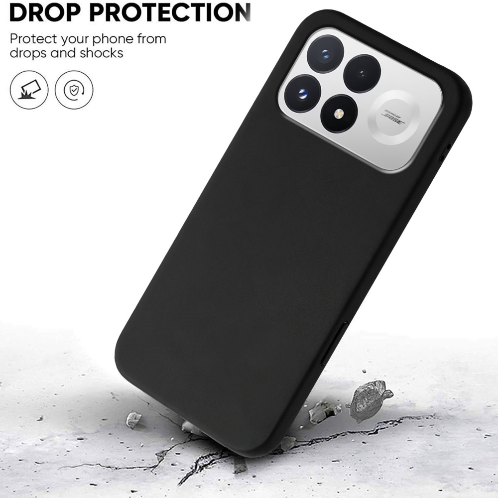 Matný gelový obal na Xiaomi Poco F9 Pro 5G - černý
