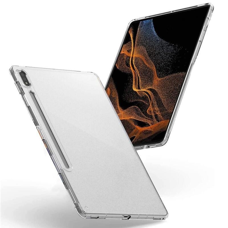 Matný průhledný gelový obal na Samsung Galaxy Tab S8 Ultra - průhledný