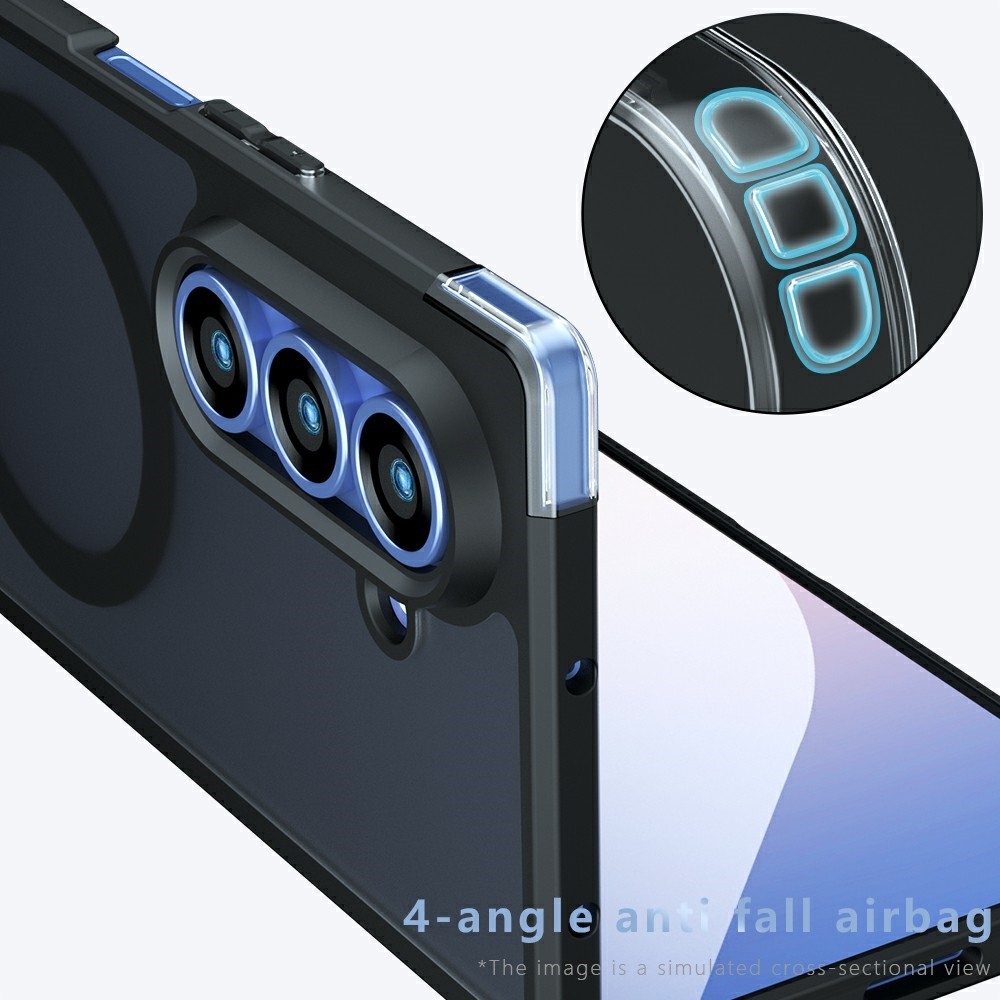 Matte gelový obal s pevnými zády a MagSafe na Samsung Galaxy Z Fold8 Ultra 5G - černý