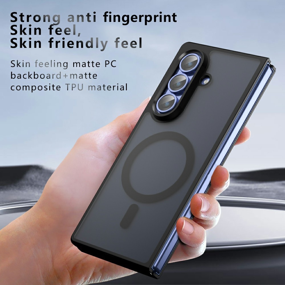 Matte gelový obal s pevnými zády a MagSafe na Samsung Galaxy Z Fold8 Ultra 5G - černý