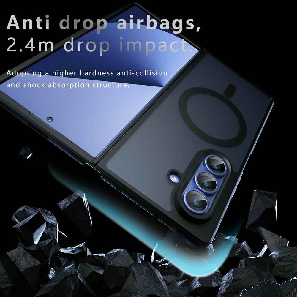 Matte gelový obal s pevnými zády a MagSafe na Samsung Galaxy Z Fold8 Ultra 5G - černý