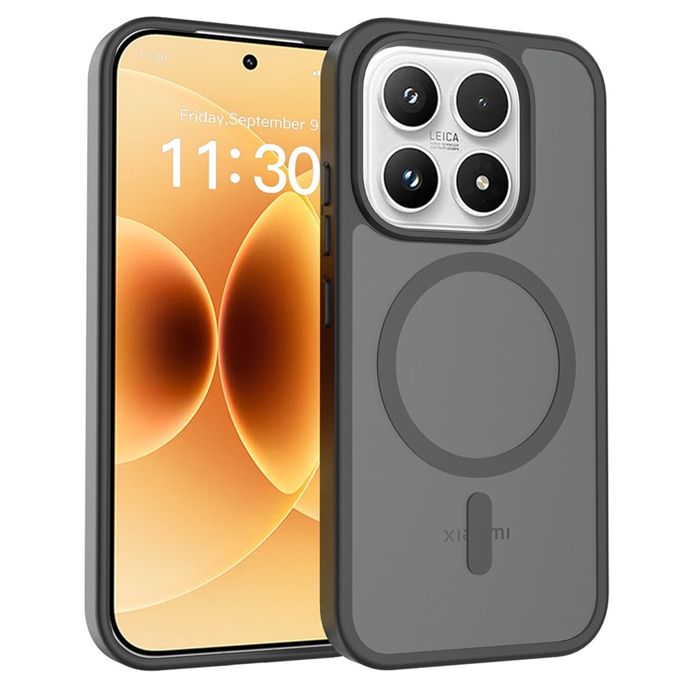 Matte gelový obal s pevnými zády a MagSafe na Xiaomi 17 - černý