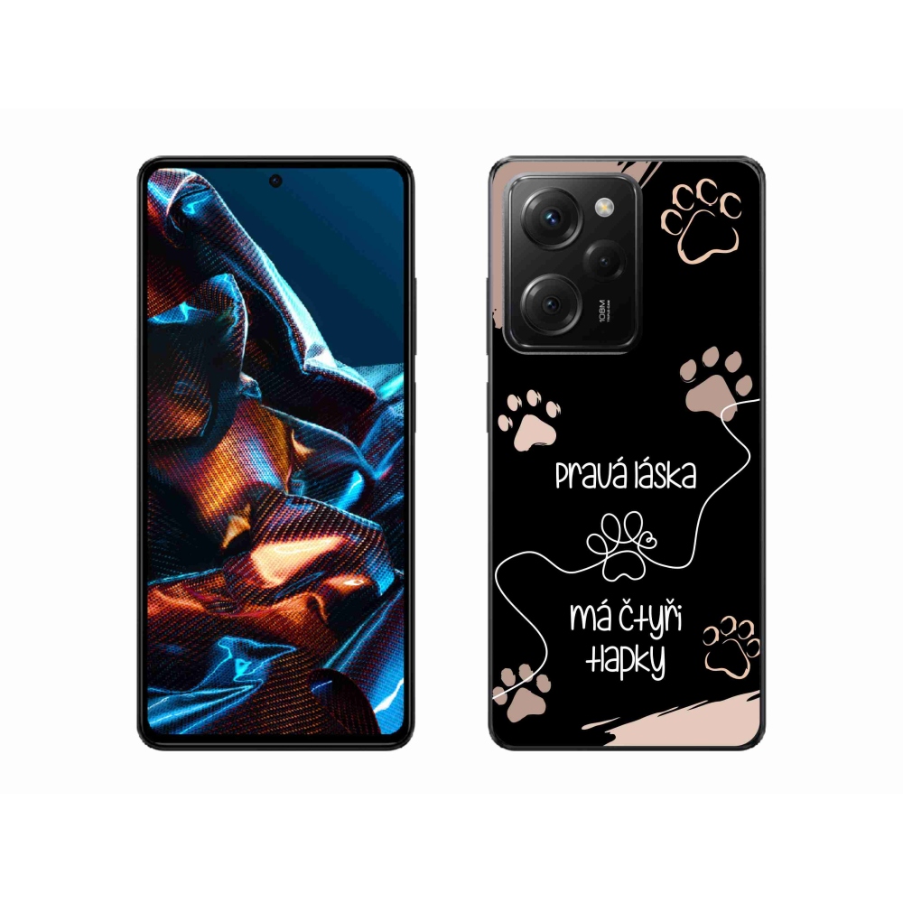 Gelový kryt mmCase na Xiaomi Poco X5 Pro 5G - psí motiv 1 černé pozadí