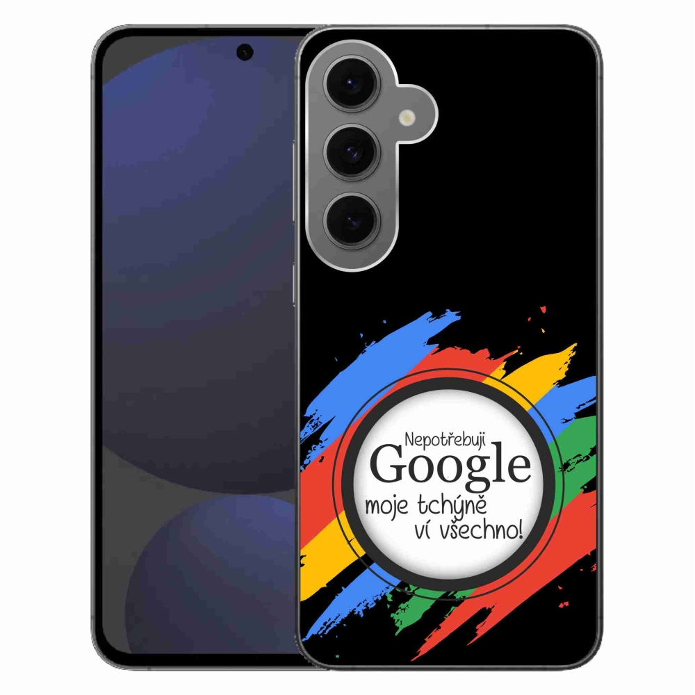 Gelový kryt mmCase na Samsung Galaxy S24 FE - tchýně ví všechno černé pozadí