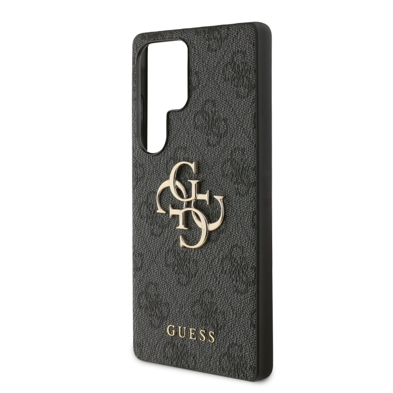 Guess PU 4G Metal Logo Zadní Kryt pro Samsung Galaxy S25 Ultra Grey