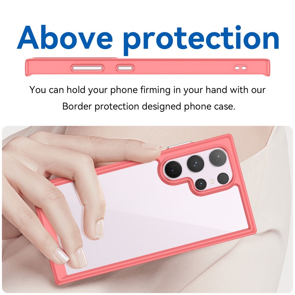 Gelový obal s pevnými zády na Samsung Galaxy S24 Ultra - červený