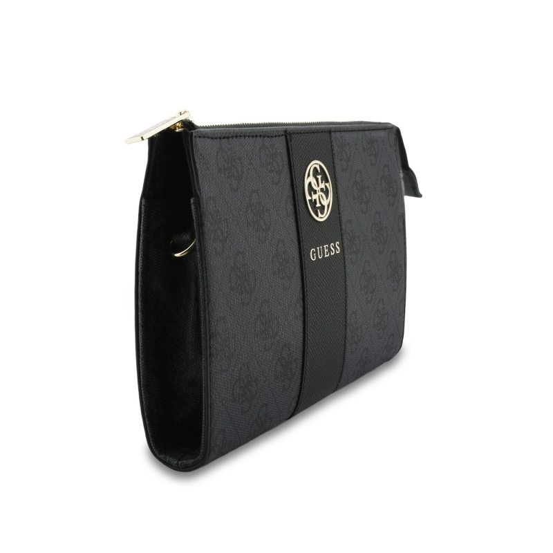 Guess PU 4G Stripe Metal Logo Kabelka na Telefon Black