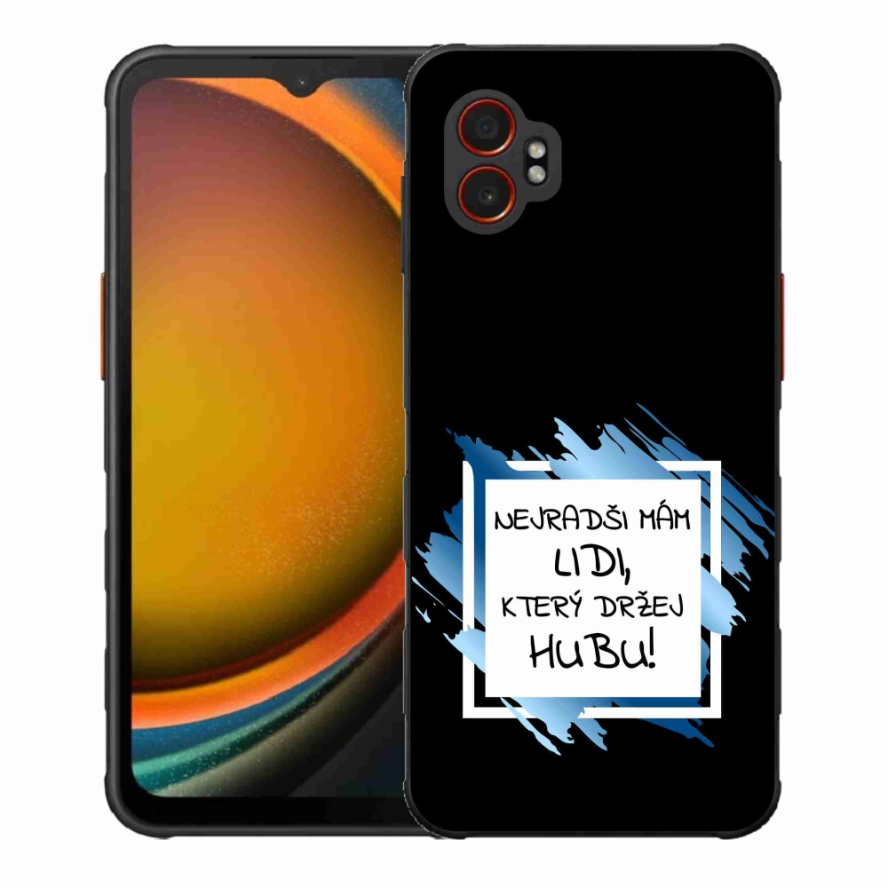 Gelový kryt mmCase na Samsung Galaxy Xcover 7 Pro - vtipný text 7 bíločerné pozadí