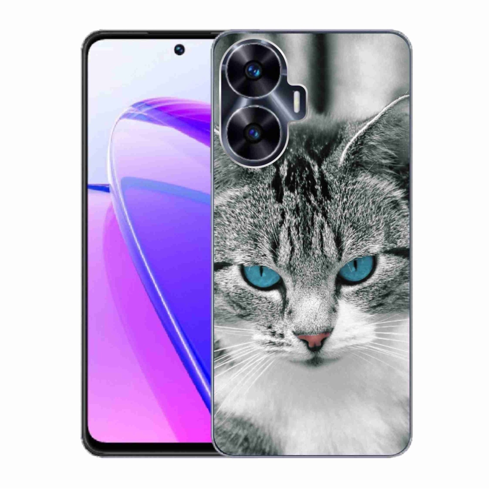 Gelový kryt mmCase na Realme C55 - kočičí pohled 1