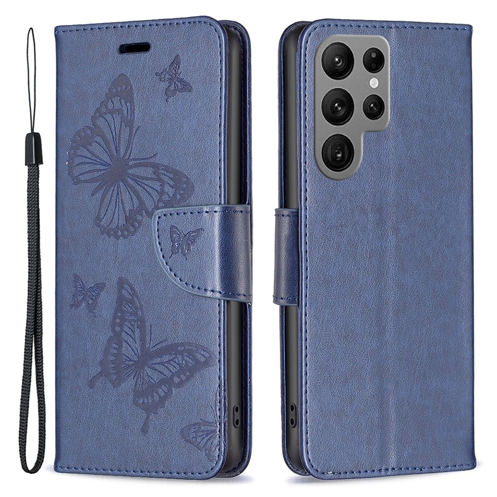 Butterfly knížkové pouzdro na Samsung Galaxy S24 Ultra - tmavěmodré