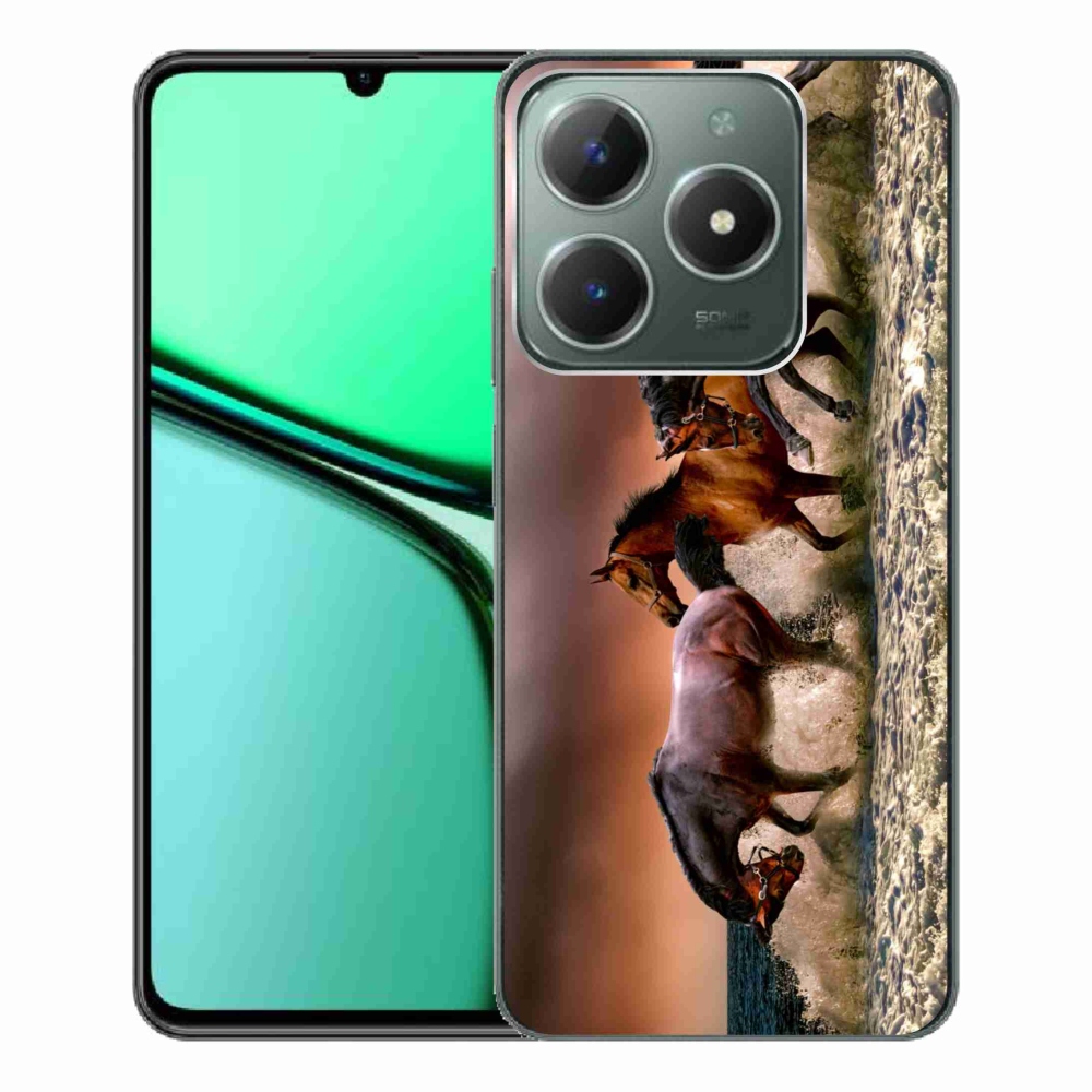 Gelový obal mmCase na Realme C61 - koně 1