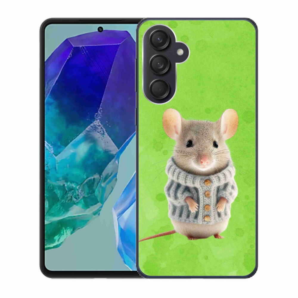 Gelový kryt mmCase na Samsung Galaxy M55 5G - myška ve svetru