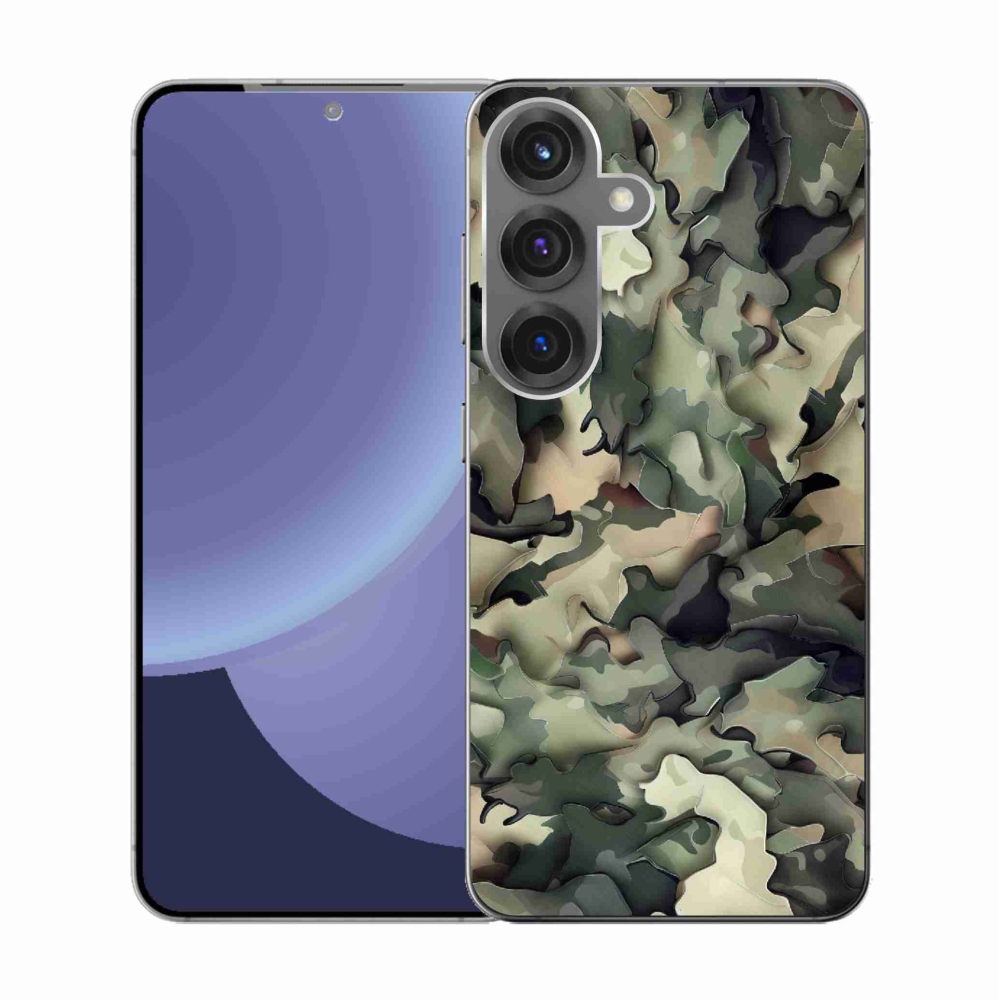 Gelový kryt mmCase na Samsung Galaxy S25 - maskáčový vzor 9